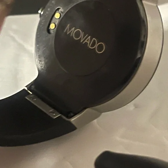 Movado 3660016 Black and Silver Watch with Charger smartwatch